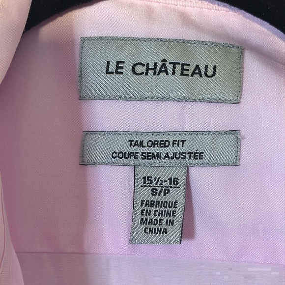 Le chateau men’s tailored fit pink button down shirt long sleeve small - Picture 3 of 5